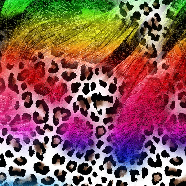 Patrones Impresión Mixta Patrón Leopardo Encadenado —  Fotos de Stock