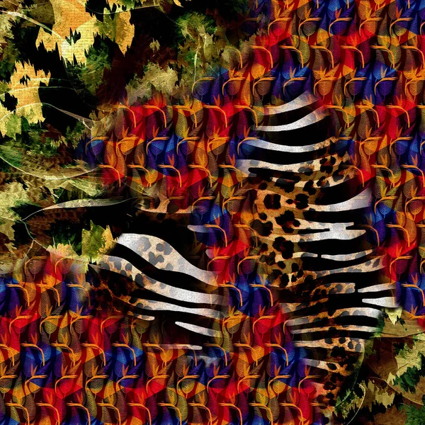 Botanische Zusammensetzung Abstrakten Hintergrund Für Erstaunliche Stoffhintergrund Grußkarte Und Textildruck — Stockfoto