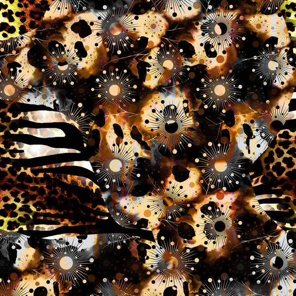 Отпечатки Африканских Животных Винтажный Природный Узор Черный Экзотический Анимальный Паттерн — стоковое фото