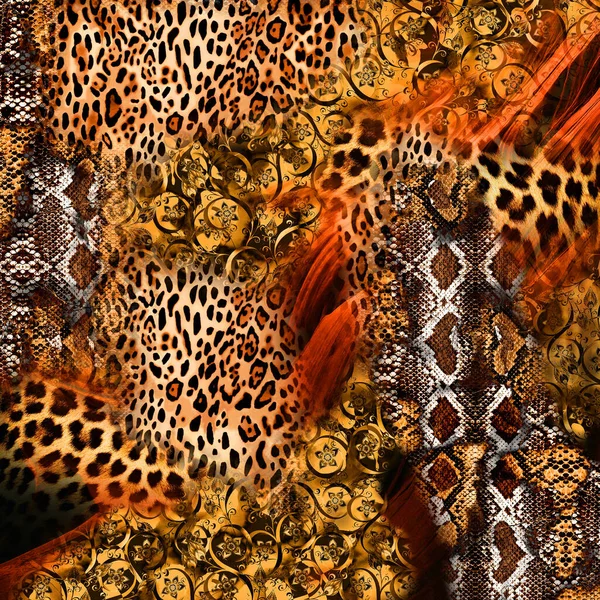 Modelli Stampa Misti Modello Leopardo Incatenato — Foto Stock