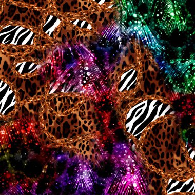 Renkli hayvan izleri, kumaş desenleri