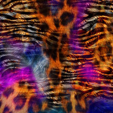 dijital boyalı soyut tasarım, renkli doku, kumaş deseni, iz tasarımları, leopar desenli çiçek desenleri