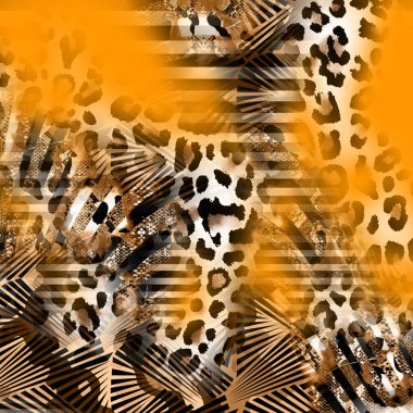Yazdır, Afrika Hayvan İzleri. Klasik Doğal Şablon. Siyah Egzotik Hayvan Modeli. Tekstil Giysi Tasarımı..