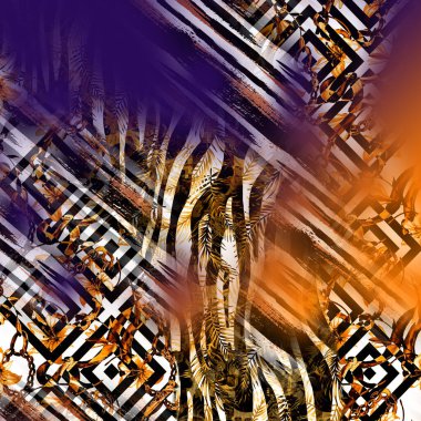 Yazdır, Afrika Hayvan İzleri. Klasik Doğal Şablon. Siyah Egzotik Hayvan Modeli. Tekstil Giysi Tasarımı..