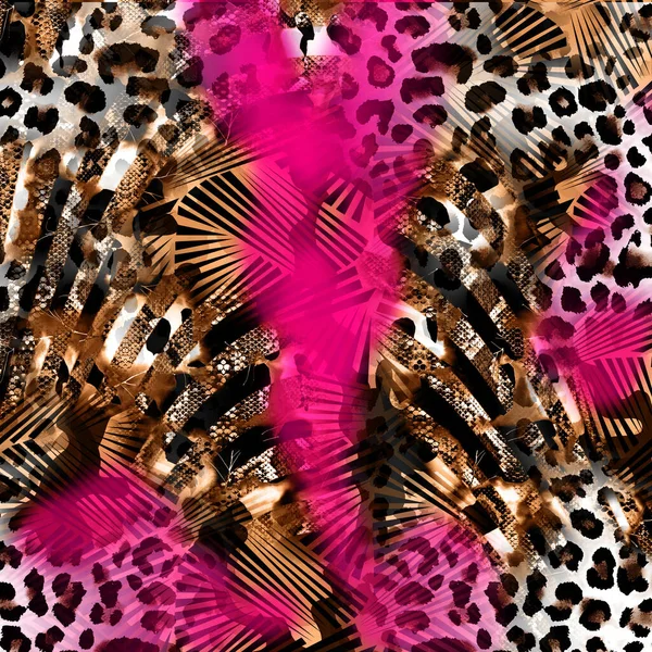 デジタルペイント抽象的なデザイン カラフルなテクスチャ ファブリックプリントパターン プリントデザイン ヒョウの花のプリントパターン — ストック写真