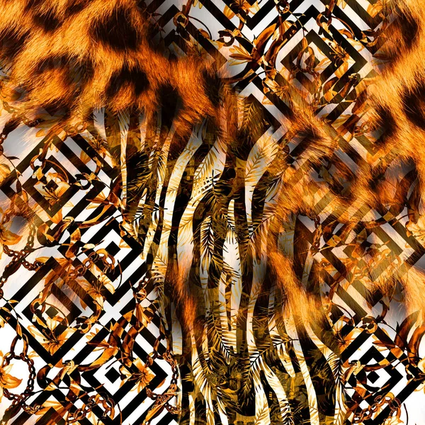 Друк Африканські Тварини Вінтажний Натуральний Візерунок Чорний Екзотичний Візерунок Тварин — стокове фото