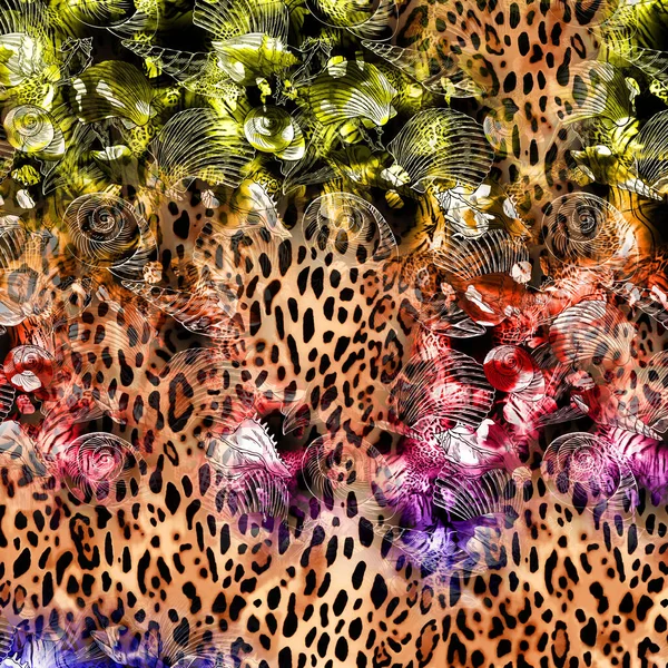 Print Stoffdruckmuster Kissendesigns Kleidermusterdesign Leopard Camouflage Zebra Barock Und Kombinationsmuster — Stockfoto
