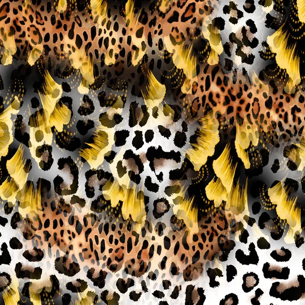可流行的印刷品 有几何形状的抽象豹皮 — 图库照片