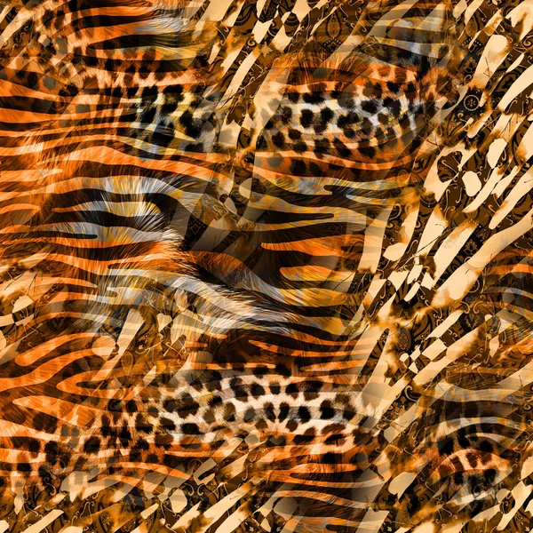 プリントパターンと鎖状のヒョウ柄 — ストック写真