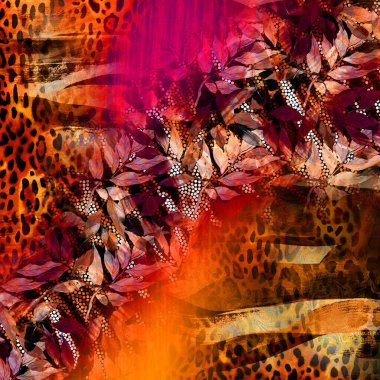 Yazdır, Afrika Hayvan İzleri. Klasik Doğal Şablon. Siyah Egzotik Hayvan Modeli. Tekstil Giysi Tasarımı..