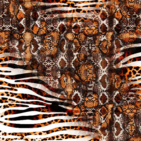 非洲动物指纹 古色古香的自然图案黑色异型动物图案 纺织品服装设计 — 图库照片