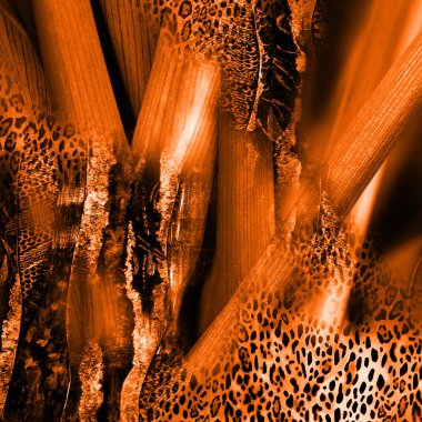 Moda baskısı, geometrik şekilli soyut leopar derisi