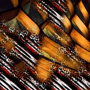 Yazdır, Afrika Hayvan İzleri. Klasik Doğal Şablon. Siyah Egzotik Hayvan Modeli. Tekstil Giysi Tasarımı..