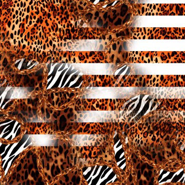 Yazdır, Afrika Hayvan İzleri. Klasik Doğal Şablon. Siyah Egzotik Hayvan Modeli. Tekstil Giysi Tasarımı..