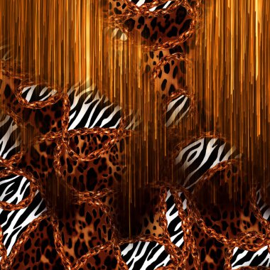 Yazdır, Afrika Hayvan İzleri. Klasik Doğal Şablon. Siyah Egzotik Hayvan Modeli. Tekstil Giysi Tasarımı..