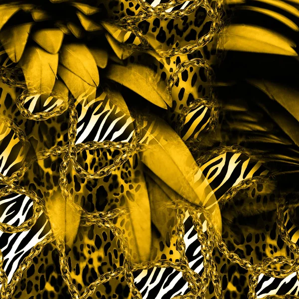 Print African Animal Prints Vintage Natural Pattern Schwarz Exotisches Tiermuster — Stockfoto