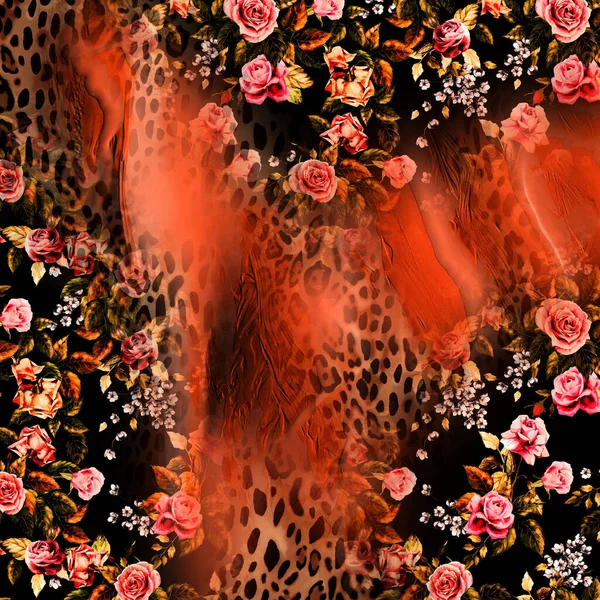Εκτύπωση Υφασμάτινο Μοτίβο Εκτύπωσης Σχέδια Μαξιλαριών Σχέδιο Σχεδίων Φορεμάτων Λεοπάρδαλη — Φωτογραφία Αρχείου