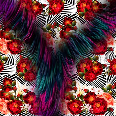 Kumaş desenli. Renkli arka plan. Renkli desen. Poster, broşür, el ilanı ve kart için yaratıcı grafik tasarımı. Eşsiz duvar kâğıdı. Ağ, kumaş ve albüm kapağı için arkaplan.