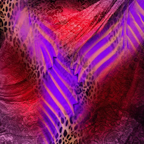 Modischer Print Abstrakte Leopardenhaut Mit Geometrischen Formen — Stockfoto