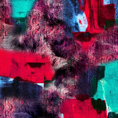 Moda baskısı, geometrik şekilli soyut leopar derisi