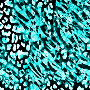 Moda baskısı, geometrik şekilli soyut leopar derisi