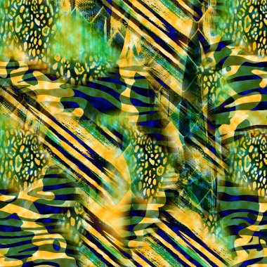 Yazdır, Afrika Hayvan İzleri. Klasik Doğal Şablon. Siyah Egzotik Hayvan Modeli. Tekstil Giysi Tasarımı..