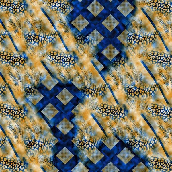 Estampado Moda Piel Leopardo Abstracta Con Formas Geométricas — Foto de Stock