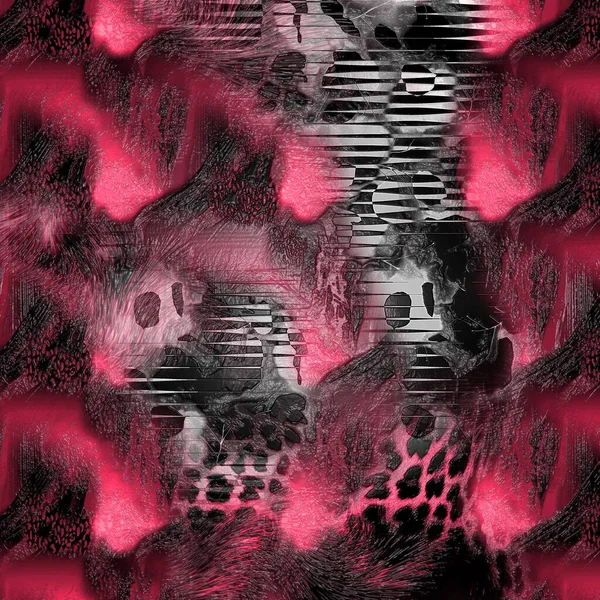 Módní Potisk Abstraktní Leopardí Kůže Geometrickými Tvary — Stock fotografie