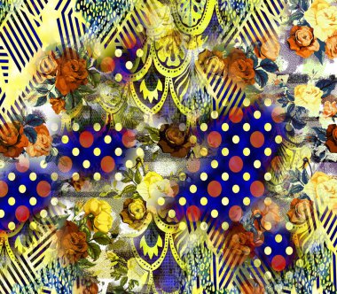 kombinasyon moda tekstil desenleri