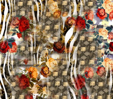 Renkli hayvan izleri, kumaş desenleri