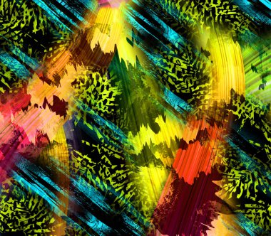 Renkli hayvan izleri, kumaş desenleri