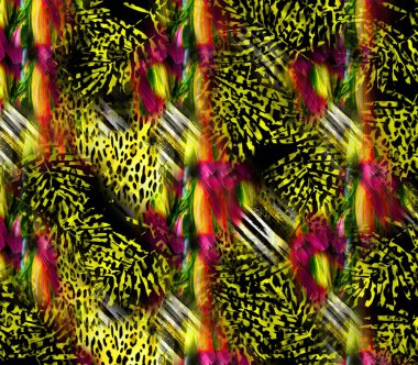 Renkli hayvan izleri, kumaş desenleri