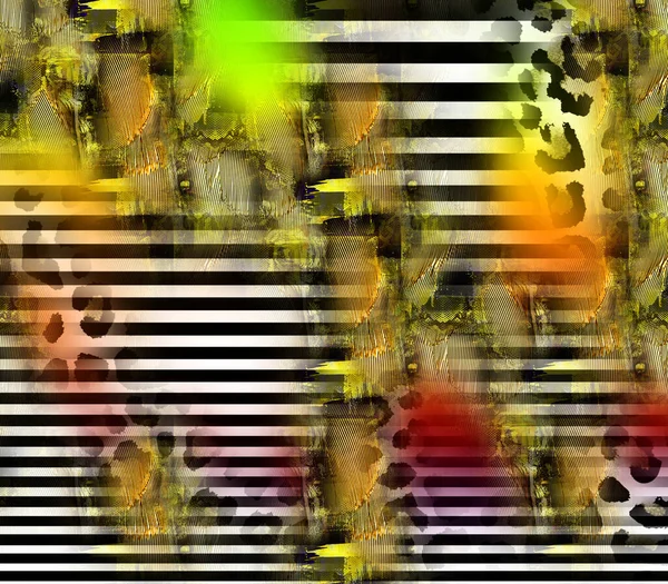 Modieuze Print Abstracte Luipaardhuid Met Geometrische Vormen — Stockfoto