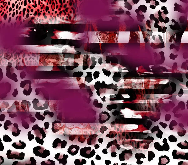 Fashionable Print Abstract Leopard Skin Geometric Shapes — Stock Photo, Image