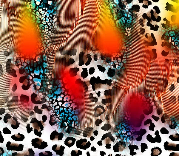 Estampado Moda Piel Leopardo Abstracta Con Formas Geométricas — Foto de Stock