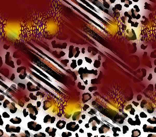 Impressão Moda Pele Leopardo Abstrata Com Formas Geométricas — Fotografia de Stock