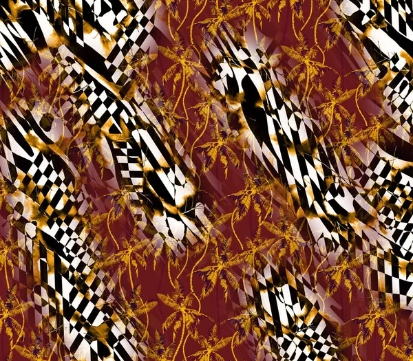 Impressão Moda Pele Leopardo Abstrata Com Formas Geométricas — Fotografia de Stock