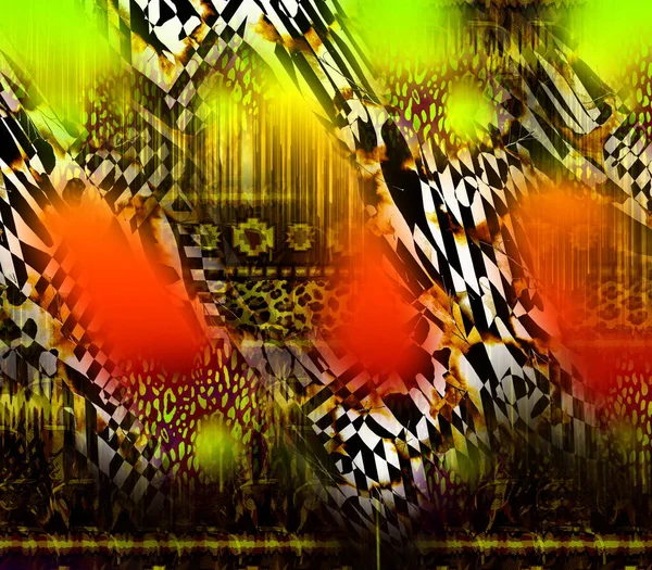 幾何学的な形をしたファッショナブルなプリント 抽象的なヒョウの皮 — ストック写真