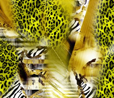 Yazdır, Afrika Hayvan İzleri. Klasik Doğal Şablon. Siyah Egzotik Hayvan Modeli. Tekstil Giysi Tasarımı..