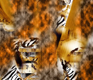 Yazdır, Afrika Hayvan İzleri. Klasik Doğal Şablon. Siyah Egzotik Hayvan Modeli. Tekstil Giysi Tasarımı..