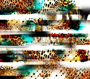 Yazdır, Afrika Hayvan İzleri. Klasik Doğal Şablon. Siyah Egzotik Hayvan Modeli. Tekstil Giysi Tasarımı..