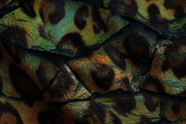 Güzel, parlak ve soyut şekilleri olan yaratıcı bir model. Her türlü tasarım için renkli bir doku. Grafik olarak soyut bir arkaplan. Çağdaş sanat. Modern moda. Soyut moda baskısı.