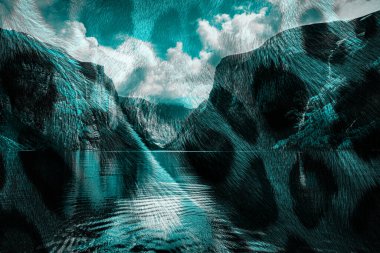 Güzel, parlak ve soyut şekilleri olan yaratıcı bir model. Her türlü tasarım için renkli bir doku. Grafik olarak soyut bir arkaplan. Çağdaş sanat. Modern moda. Soyut moda baskısı.