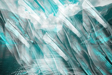 Güzel, parlak ve soyut şekilleri olan yaratıcı bir model. Her türlü tasarım için renkli bir doku. Grafik olarak soyut bir arkaplan. Çağdaş sanat. Modern moda. Soyut moda baskısı.