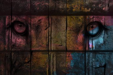 Geometri, doku arka planında tekrarlanıyor. Renkli iş ve tekstil işi. Moda baskısı. Moda ve modaya uygun arka plan. Tekstil baskısı. Kumaş deseni, Psikedelik Soyut Desen. Geometrik girdap fraktal.