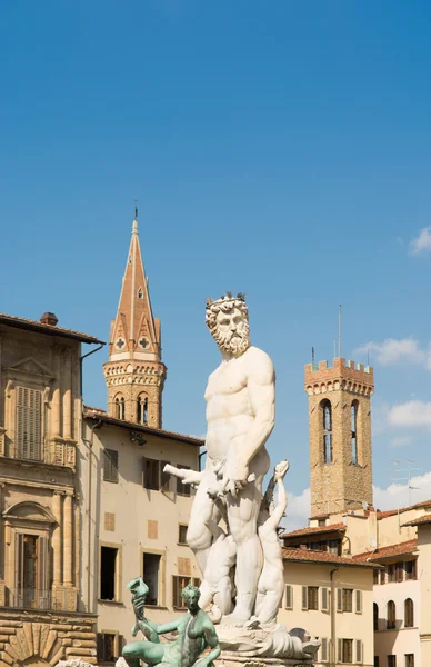 Posąg Triton w Piazza della Signoria we Florencji, — Zdjęcie stockowe