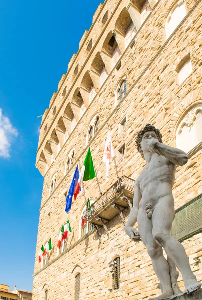 David de Miguel Ángel en la Piazza della Signoria —  Fotos de Stock