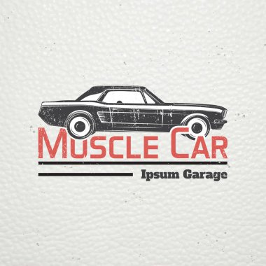 Otomatik servis seti. Bir araba kiralayın. Garaj otomatik. Ayrıntılı elemanları. Eski retro vintage grunge. Çizik, zarar, etkisi kirli. Tipografik etiketleri, çıkartmalar, logo ve rozetleri.