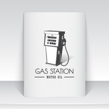 Auto service. Rent a Car. Garage auto. Detailed elements. Typographic labels, stickers, logos and badges. Sheet of white paper.