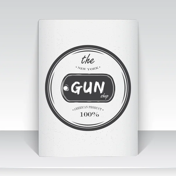 American gun shop. Firearms store. Hunting gun. Detailed elements. Typographic labels, stickers, logos and badges. Sheet of white paper. — Stock Vector